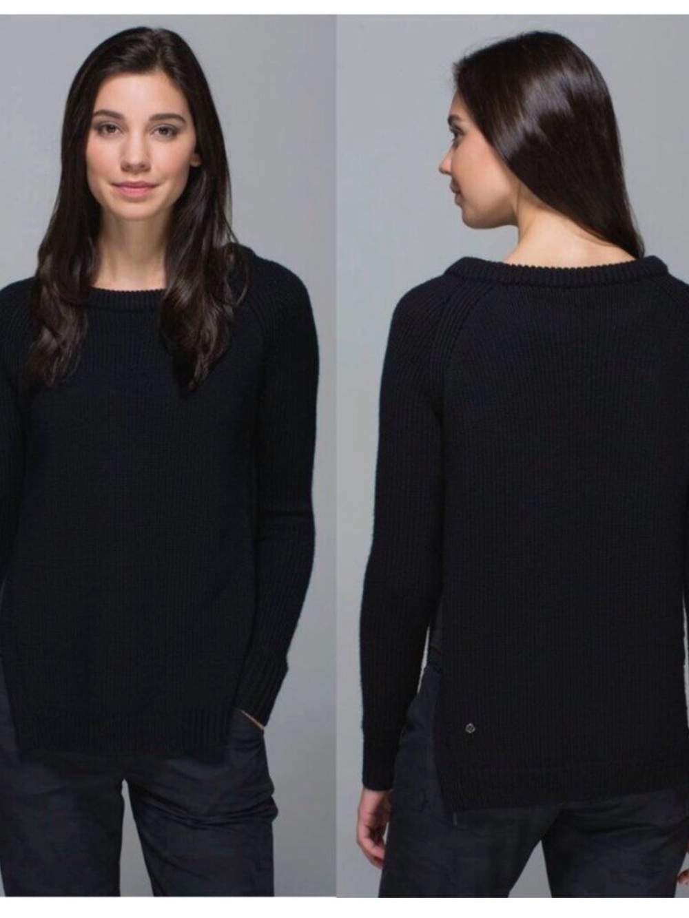 Lululemon Merino Wool Yin To You Side Slit Sweater - Black